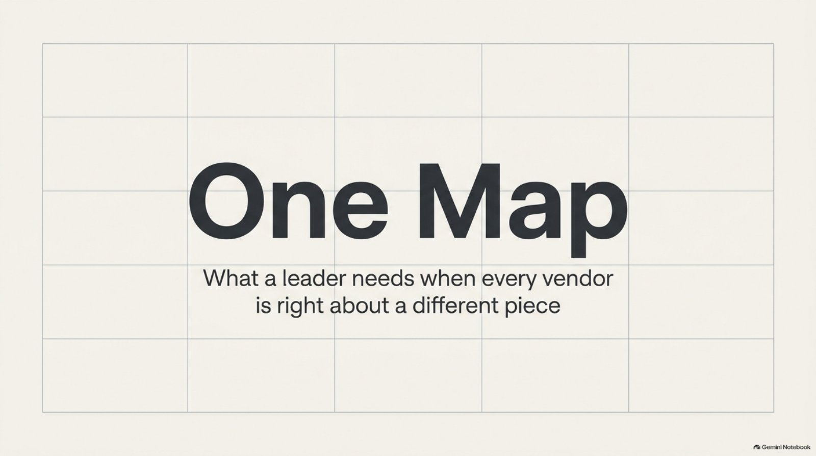 One Map What a leader needs when every vendor is right about a different piece